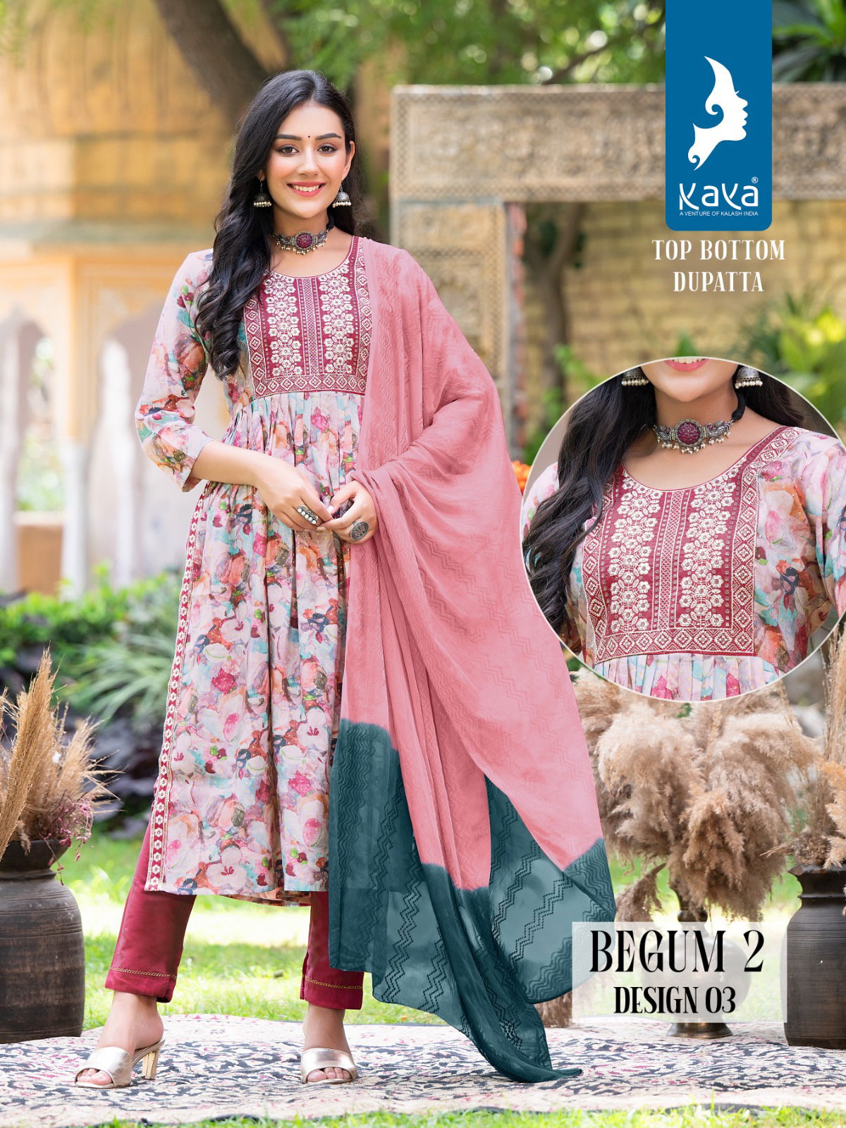 Kaya Begum 2 Nyra Cut Kurti With Bottom Dupatta Catalog